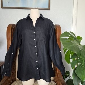 Sigrid Olsen Charcoal Button Down Shirt